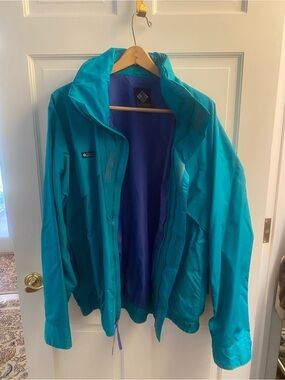 Vintage Columbia Bright Teal Windbreaker Jacket